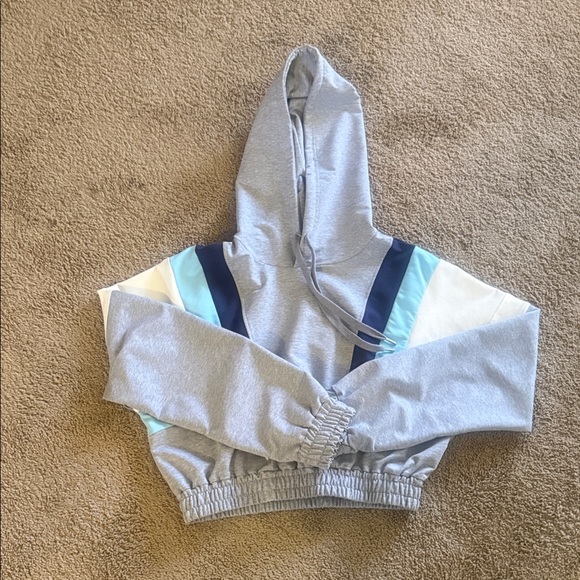 Fashion Nova Sweaters - Fashion Nova Gray and Blue Colorblock Hoodie